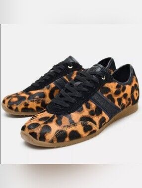 Zara Animal Print Leather Sneakers